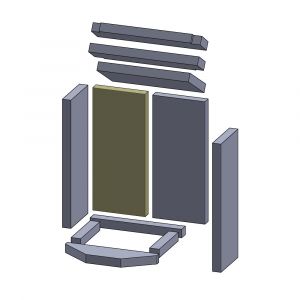 Rückwandstein links/rechts 430x185x30mm (Schamotte) passend für Drooff **