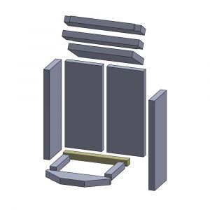 Bodenstein hinten 324x34x30mm Feuerraumauskleidung (Vermiculite), passend für Drooff** Kamine
