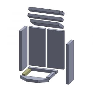 Bodenstein links/rechts 179x34x30mm (Schamotte) passend für Drooff **