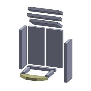 Bodenstein vorne 324x90x30mm (Schamotte) passend für Drooff **