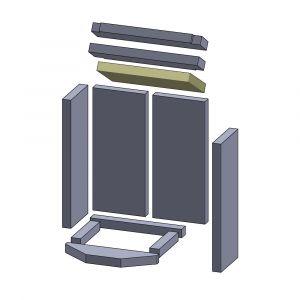 Heizgasumlenkplatte unten 324x170x30mm (Schamotte) passend für Drooff **