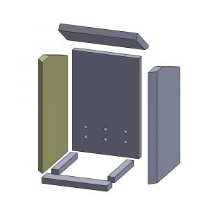 Wandstein links 500x300x30mm (Schamotte) Feuerraumauskleidung, passend für Drooff**Kamine