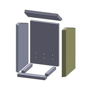 Wandstein rechts 500x300x30mm (Schamotte) passend für Drooff **