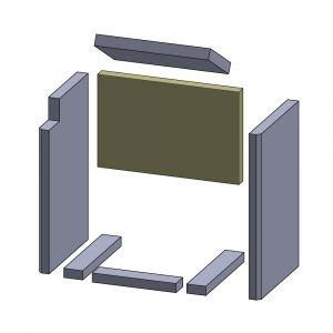 Rückwandstein oben 386x251x30mm (Schamotte) passend für Drooff **