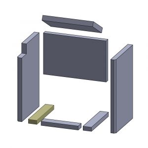 Bodenstein links/rechts 278x52x25mm (Schamotte) Feuerraumauskleidung, passend für Drooff**Kamine