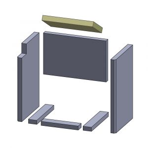 Heizgasumlenkplatte 312x170x30mm (Schamotte) Feuerraumauskleidung, passend für Drooff**Kamine