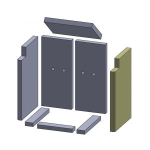 Wandstein rechts 450x283x30mm (Schamotte) passend für Drooff **