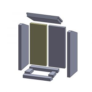 Rückwandstein links/rechts 451x180x30mm (Schamotte) Feuerraumauskleidung, passend für Drooff**Kamine