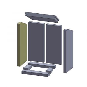 Wandstein links/rechts 500x220x30mm (Schamotte) Feuerraumauskleidung, passend für Drooff**Kamine