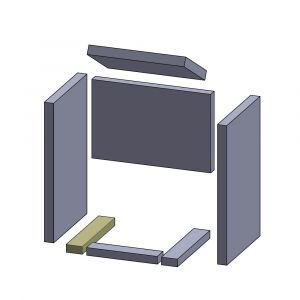 Bodenstein links/rechts 278x52x25mm (Schamotte) Feuerraumauskleidung, passend für Drooff**Kamine