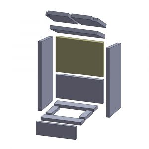 Rückwandstein oben 412x297x30mm (Schamotte) Feuerraumauskleidung, passend für Drooff**Kamine