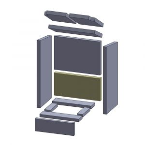 Rückwandstein unten 412x200x30mm (Schamotte) passend für Drooff Profi A **
