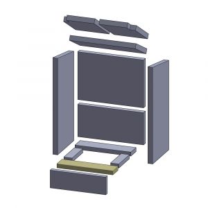 Bodenstein vorne/hinten 350x85x25mm passend für Drooff Profi A ** (Schamotte)