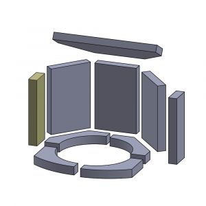 Wandstein links/rechts 235x74x30mm (Vermiculite), passend für Dan Skan** Kamine