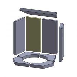 Rückwandstein links/rechts 350x150x30mm (Vermiculite) passend für Dan Skan **