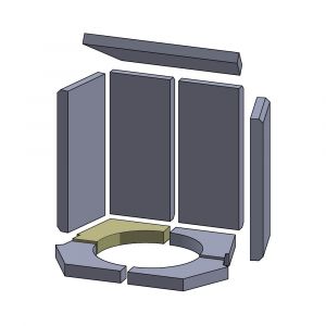 Bodenstein hinten links/rechts 182x160x30mm (Vermiculite) passend für Dan Skan **