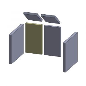 Rückwandstein links/rechts 360x200x30mm (Vermiculite), passend für Caminos** Kamine