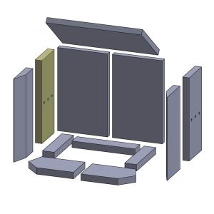 Wandstein hinten links/rechts 380x150x30mm (Vermiculite), passend für Caminos** Kamine