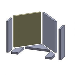 Rückwandstein links/rechts 380x338x25mm (Vermiculite), passend für Caminos** Kamine