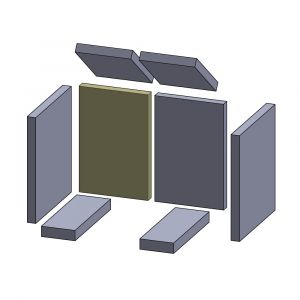 Rückwandstein links/rechts 305x200x25mm (Vermiculite) passend für Caminos Lipari **