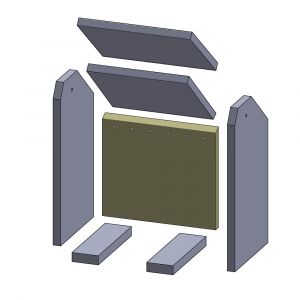 Rückwandstein 375x330x25mm (Vermiculite) passend für Caminos Sinfonie **