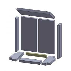 Bodenstein hinten 285x30x30mm (Vermiculite) passend für Caminos Triton **