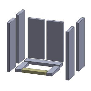 Bodenstein vorne 255x60x30mm (Vermiculite) passend für Caminos Zenturio **
