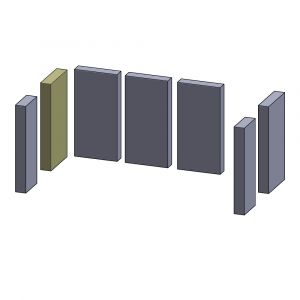 Wandstein hinten links/rechts 250x124x30mm (Schamotte) Feuerraumauskleidung, passend für BK Ofenbau**Kamine