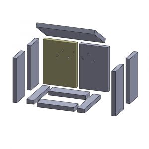 Rückwandstein links 270x205x25mm (Schamotte) Feuerraumauskleidung, passend für Aduro** Kamine