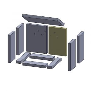 Rückwandstein rechts 270x205x25mm (Vermiculite) Feuerraumauskleidung, passend für Aduro** Kamine