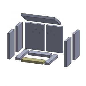 Bodenstein vorne/hinten 230x70x25mm Feuerraumauskleidung (Schamotte), passend für Aduro** Kamine