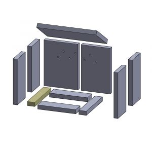 Bodenstein links/rechts 260x45x25mm Feuerraumauskleidung (Schamotte), passend für Aduro** Kamine