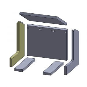 Wandstein links 330x284x20mm (Vermiculite) Feuerraumauskleidung, passend für Varde Ovne** Kamine