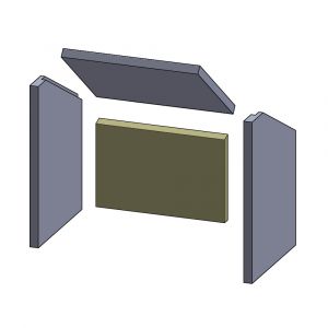 Rückwandstein 303x200x20mm (Vermiculite) Feuerraumauskleidung, passend für Varde Ovne**Kamine