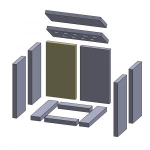 Rückwandstein links/rechts 395x175x30mm (Schamotte) passend für Thorma Tromsö**