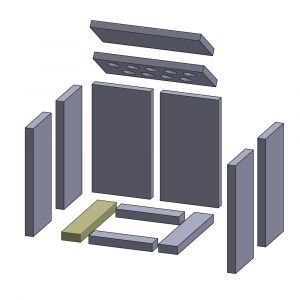 Bodenstein links/rechts 352x70x30mm (Schamotte) passend für Thorma Tromsö**