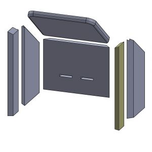 Wandstein vorne rechts 433x82x25mm (Vermiculite) passend für Termatech**