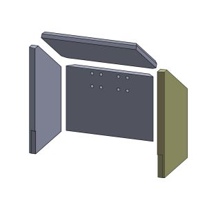 Wandstein rechts 410x270x25mm (Vermiculite) passend für Termatech TT40**