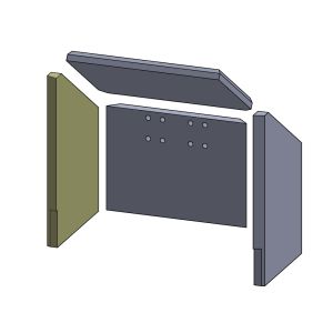 Wandstein rechts 410 x 270 x 25 mm (Vermiculite), passend für Termatech **