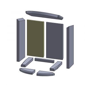 Rückwandstein links/rechts 370x170x25mm (Vermiculite) passend für Skantherm Merano A**