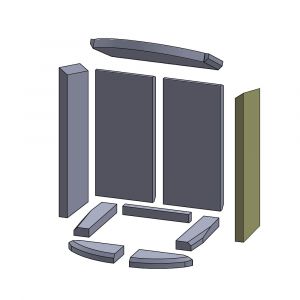 Wandstein rechts 440x145x25mm (Vermiculite) passend für Skantherm Merano A**