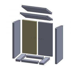 Rückwandstein links/rechts 510x220x25mm (Vermiculite), passend für Oranier**Kamine