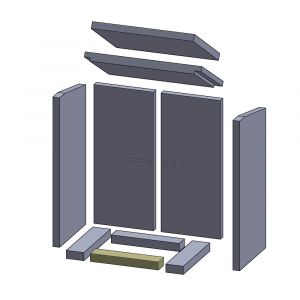 Bodenstein vorne/hinten 252x51x30mm (Vermiculite) passend für Oranier Artix**