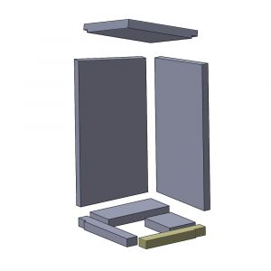 Bodenstein vorne rechts 256x42x30mm (Vermiculite) passend für Oranier Club W**
