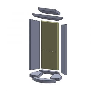 Rückwandstein 512x192x25mm (Vermiculite) Feuerraumauskleidung, passend für Oranier** Kamine
