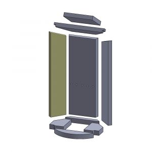 Wandstein links 552x115x25mm Feuerraumauskleidung (Vermiculite), passend für Oranier** Kamine