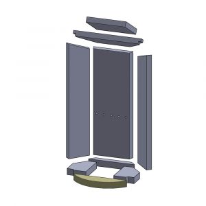 Bodenstein vorne 137x95x30mm (Vermiculite), passend für Oranier** Kamine