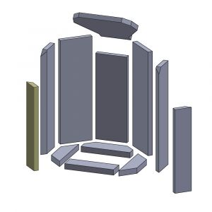 Wandstein vorne links/rechts 458x93x25mm (Vermiculite) passend für Oranier Puris**