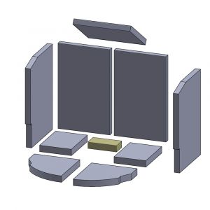 Bodenstein hinten 135x65x30mm (Schamotte) Feuerraumauskleidung, passend für Oranier Viking C**