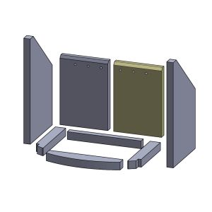 Rückwandstein rechts 265x188x25mm (Vermiculite) passend für Techfire**